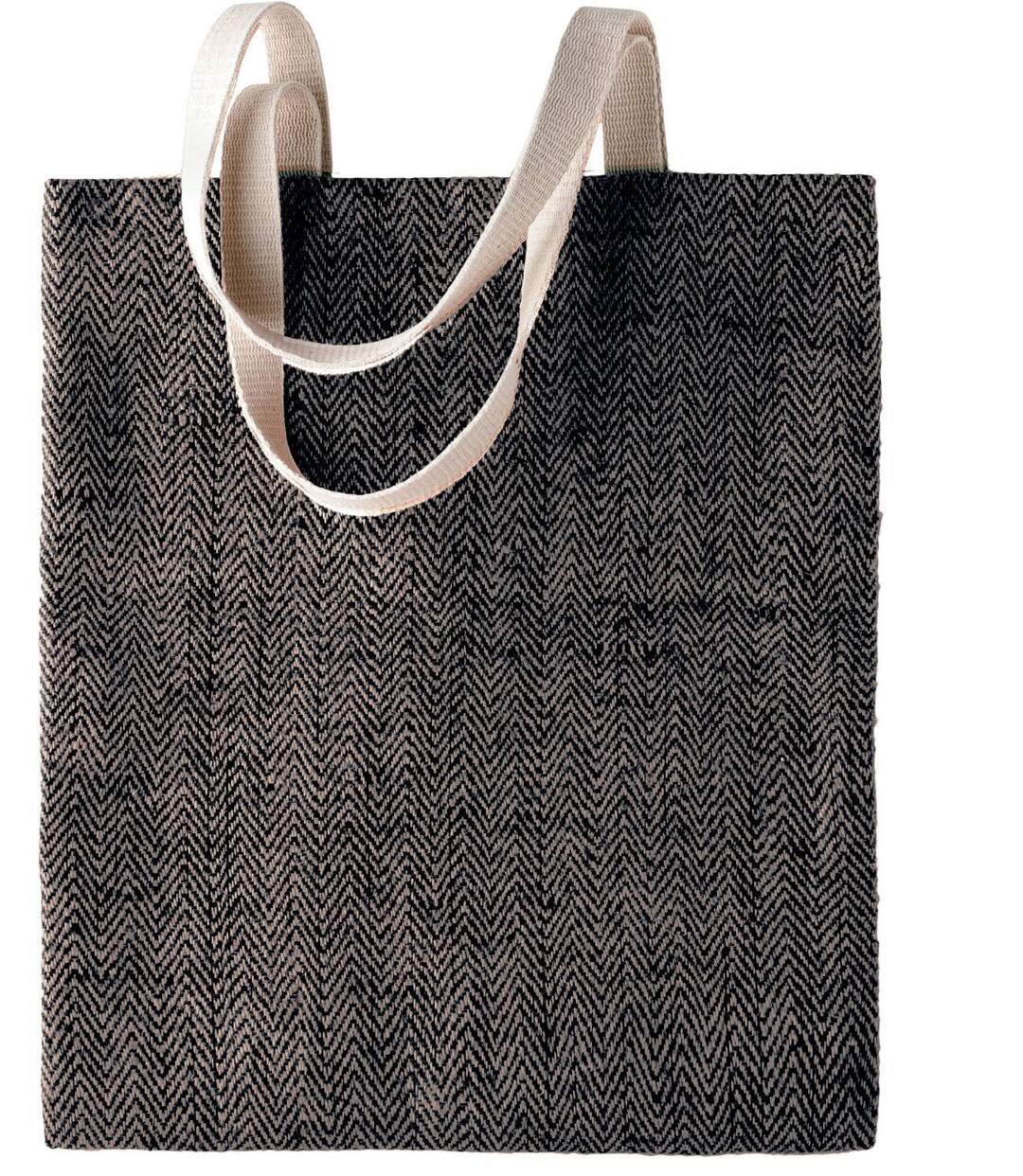 sac en toile de jute teint - KI0226 - noir et naturel-2