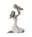 Statuette Déco Maman avec Enfant 18cm Blanc-1
