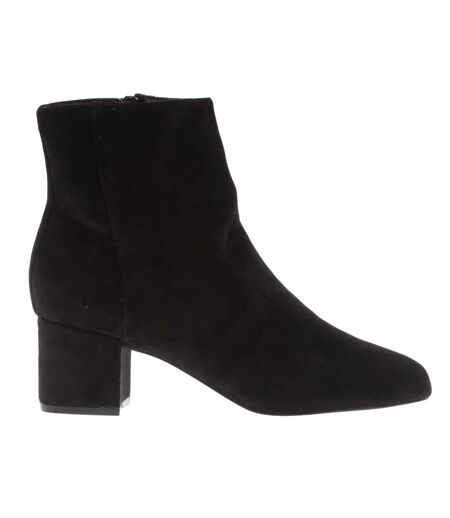 Womens/ladies suede block heel ankle boots black Dune London