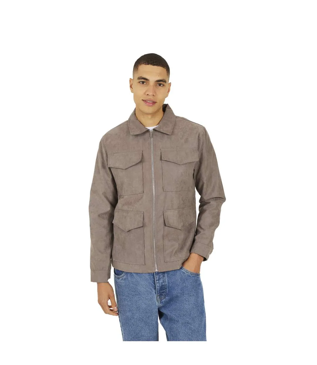 Veste-chemise Lathan Homme Taupe Brave Soul-2