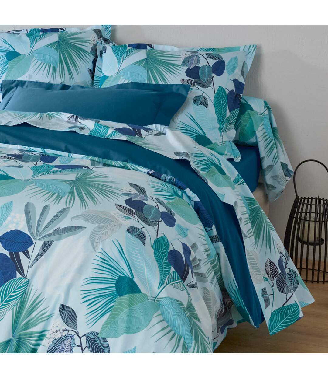 Drap plat percale de coton MOOREA PACIFIC bleu cobalt-3