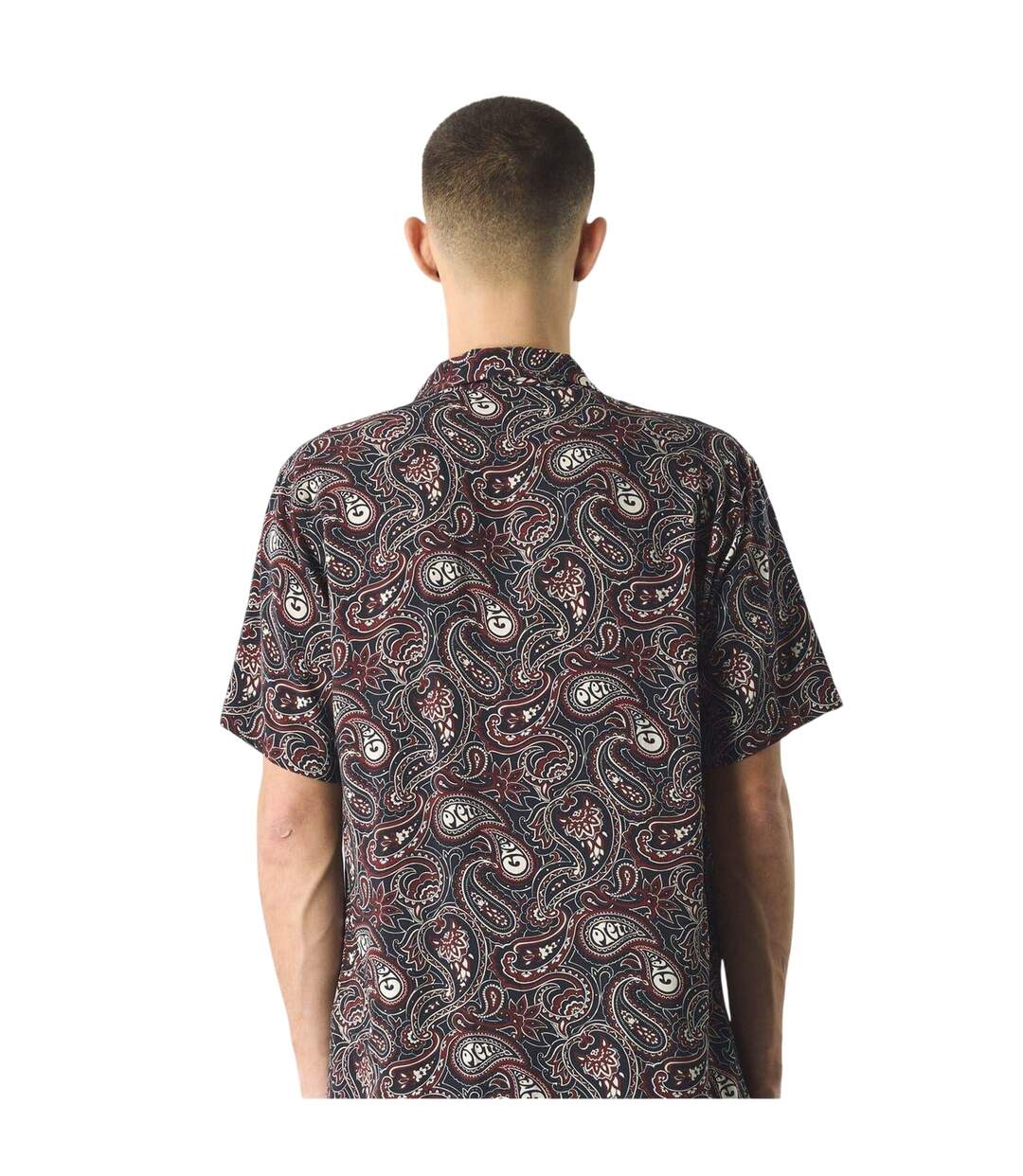 Mens Paisley Regular Short-sleeved Shirt Black Multicoloured Pretty Green-3