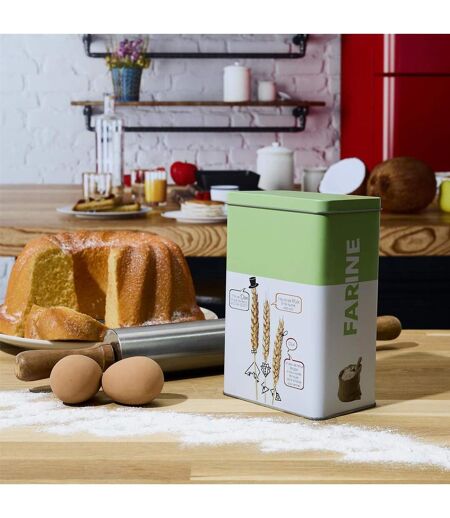 Boîte à Farine en Métal Ludique 18cm Vert