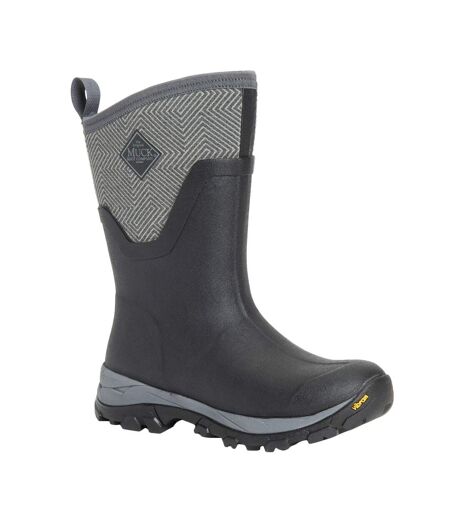 Muck Boots Womens/Ladies Arctic Ice Vibram Geometric Galoshes (Black/Gray) - UTFS8703