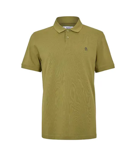 Polo Motif/style Logo Brodé Homme Vieux Vert Kaki Original Penguin