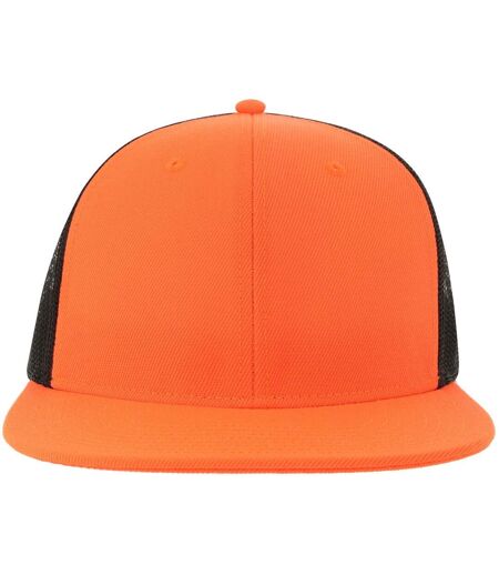 Atlantis Unisex Adult Mesh 6 Panel Trucker Cap (Orange/Black) - UTAB624