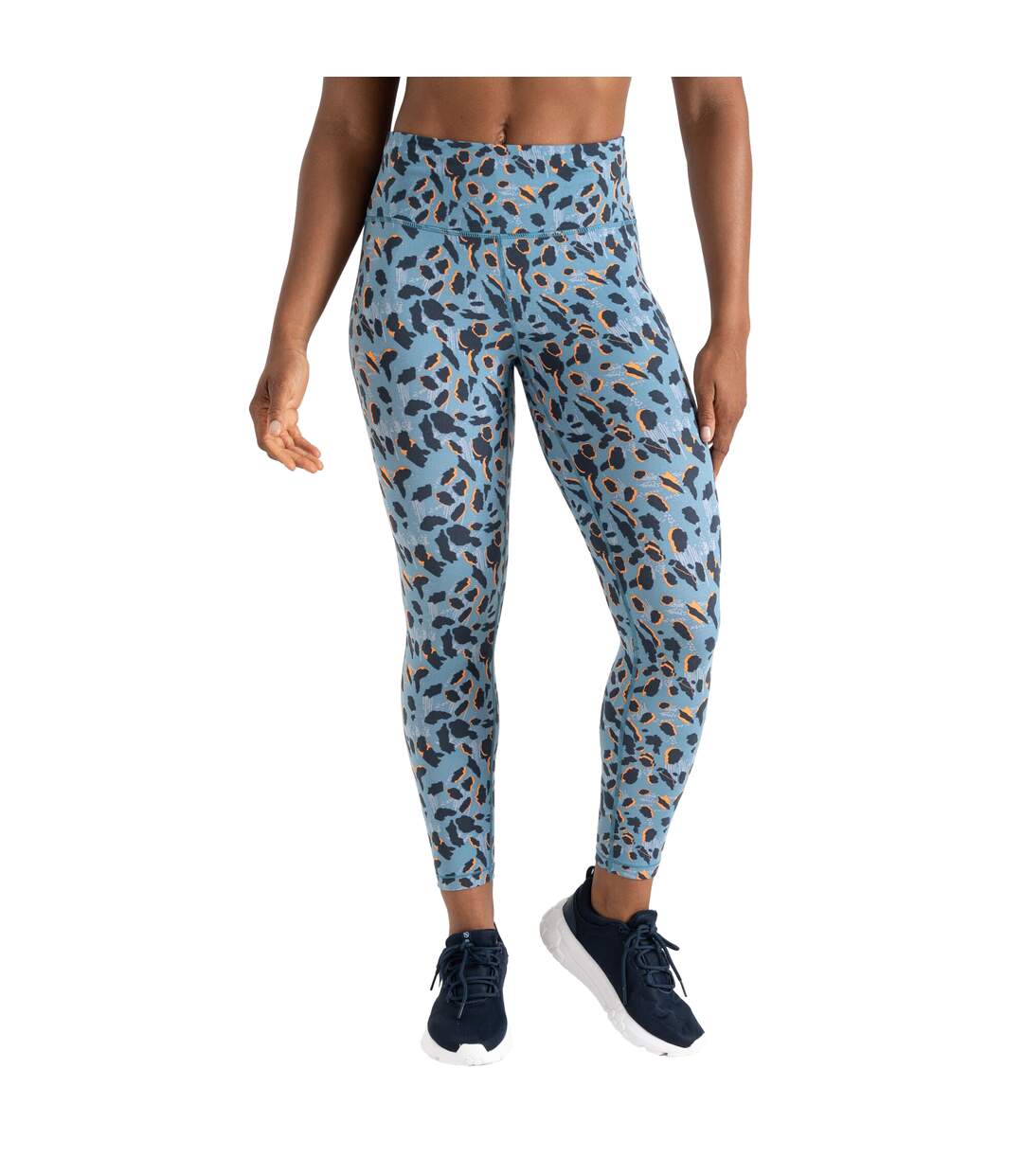 Womens/ladies influential recycled leopard print leggings niagara blue Dare 2B-4