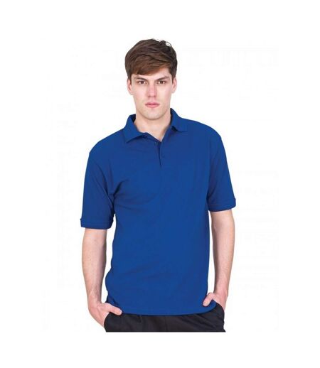 UCC 50/50 Mens Heavweight Plain Pique Short Sleeve Polo Shirt (Royal)