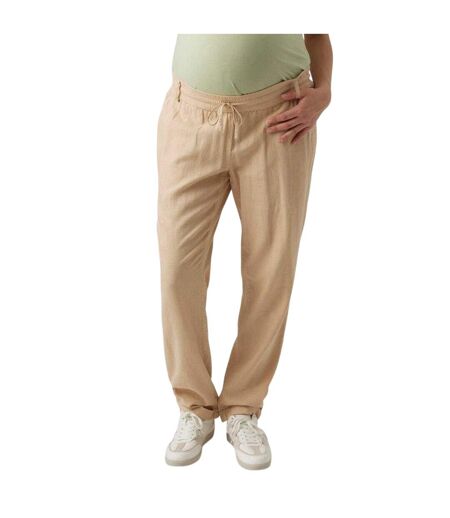 Womens/ladies Straight Maternity Trousers Irish Cream Mamalicious