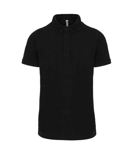 Kariban Mens Piqué Stud Front Polo Shirt (Black)