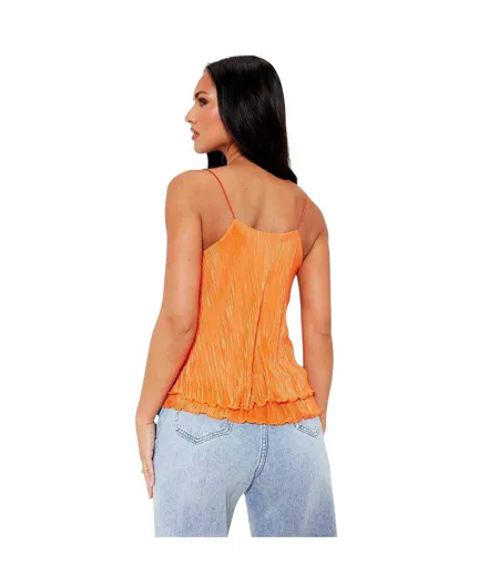 Débardeur Bretelles Fines Motif/style Superposé Femme Orange I Saw It First