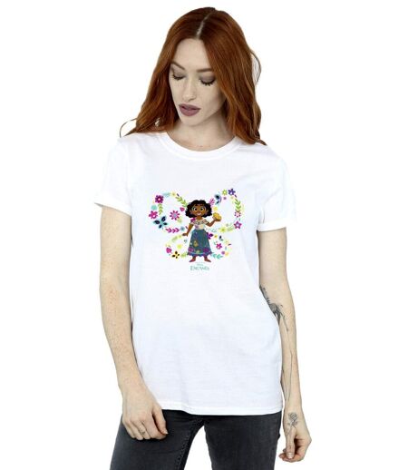 Disney Encanto Mirabel Butterfly Cotton Boyfriend T-Shirt Femme/Ladies (Blanc) - UTBI22393