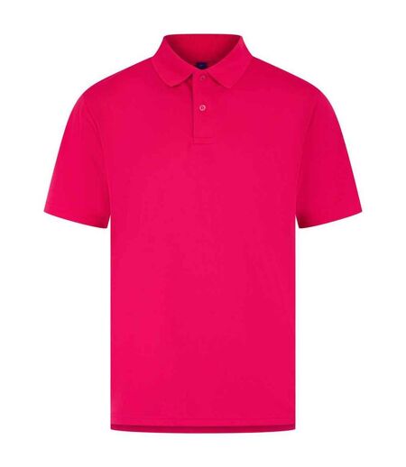 Mens pique polo shirt bright pink Henbury