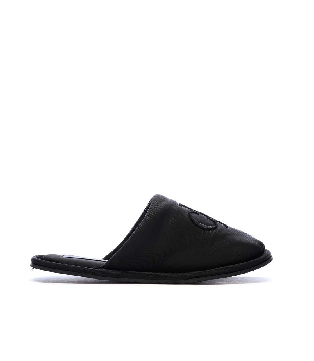 Chaussons noir femme calvin klein jeans slipper satin moire-2