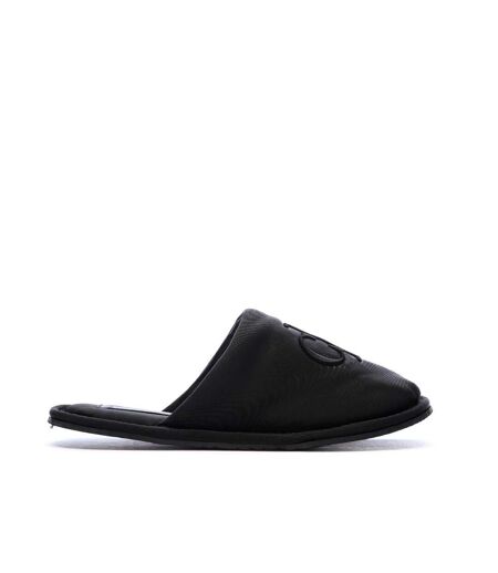 Chaussons noir femme calvin klein jeans slipper satin moire