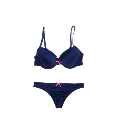 Ensemble Soutien-gorge & Tanga Bleu Femme Twinday - 85C