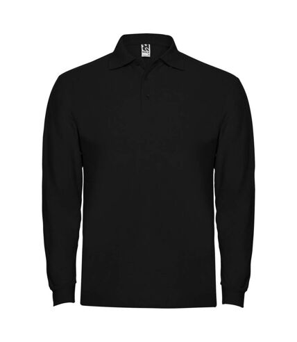Roly Mens Estrella Long-Sleeved Polo Shirt (Solid Black)