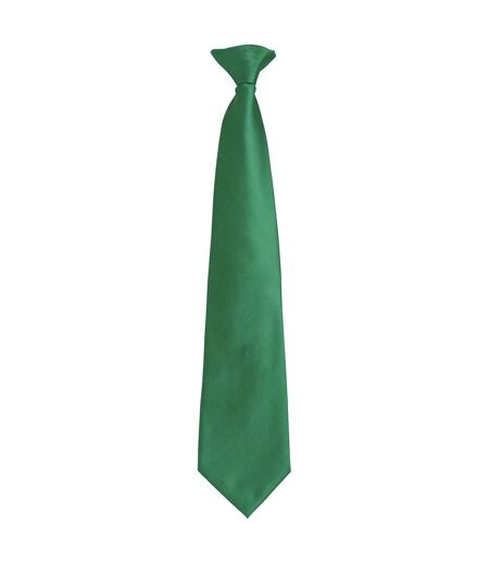 Unisex adult colours fashion plain clip-on tie one size emerald Premier