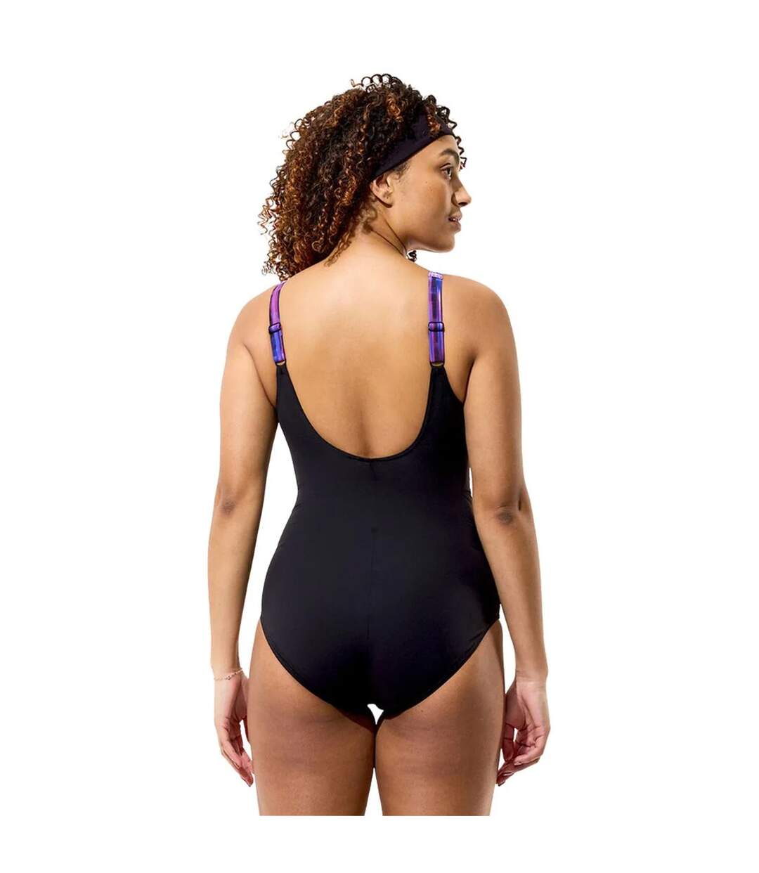 Maillot De Bain 1 Pièce À Bretelles Ajustables Motif/style À Motifs Luna Lustre Femme Noir Speedo-4