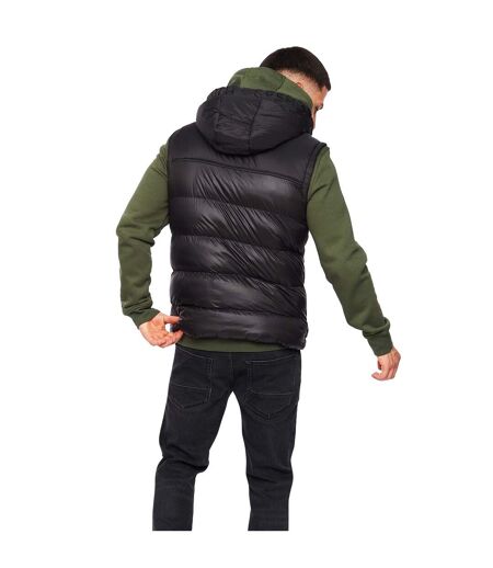 Mens Craystore Hooded Gilet Black Crosshatch