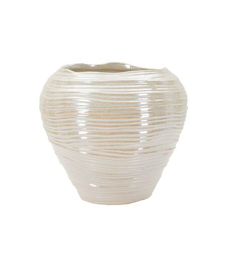 Vase Rond en Céramique Perly 27cm Blanc