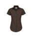 B&C Womens/Ladies Black Tie Formal Short Sleeve Work Shirt (Coffee Bean)