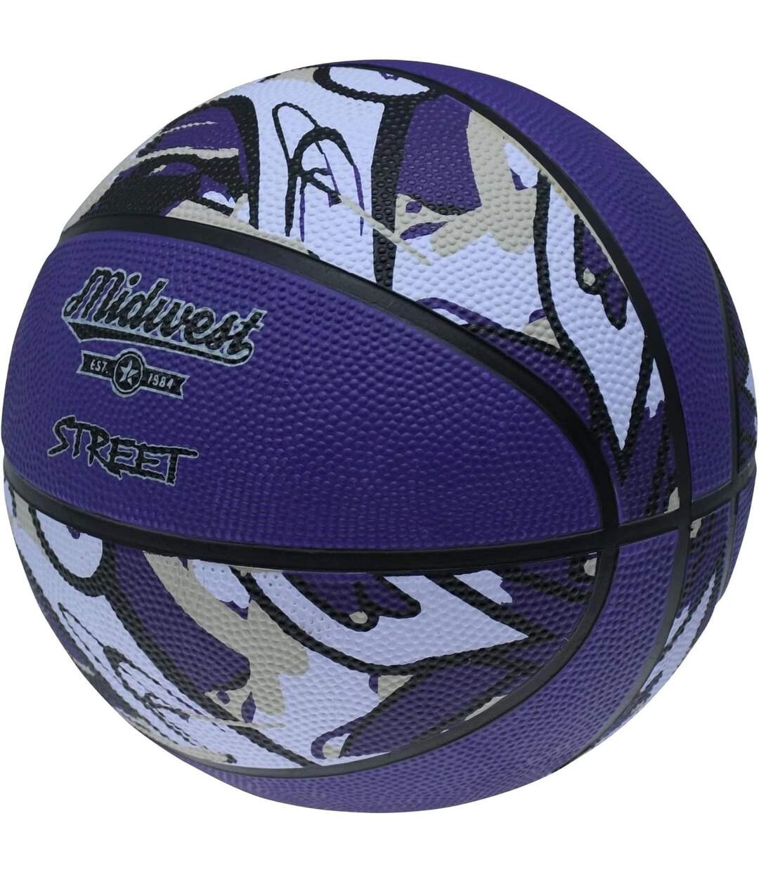 Ballon De Basket Street Taille 5 Violet Noir Gris Midwest-2