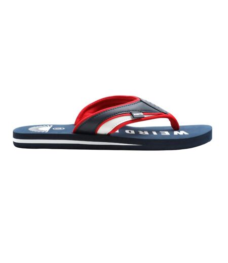 Mens columbia logo flip flops dark navy Weird Fish