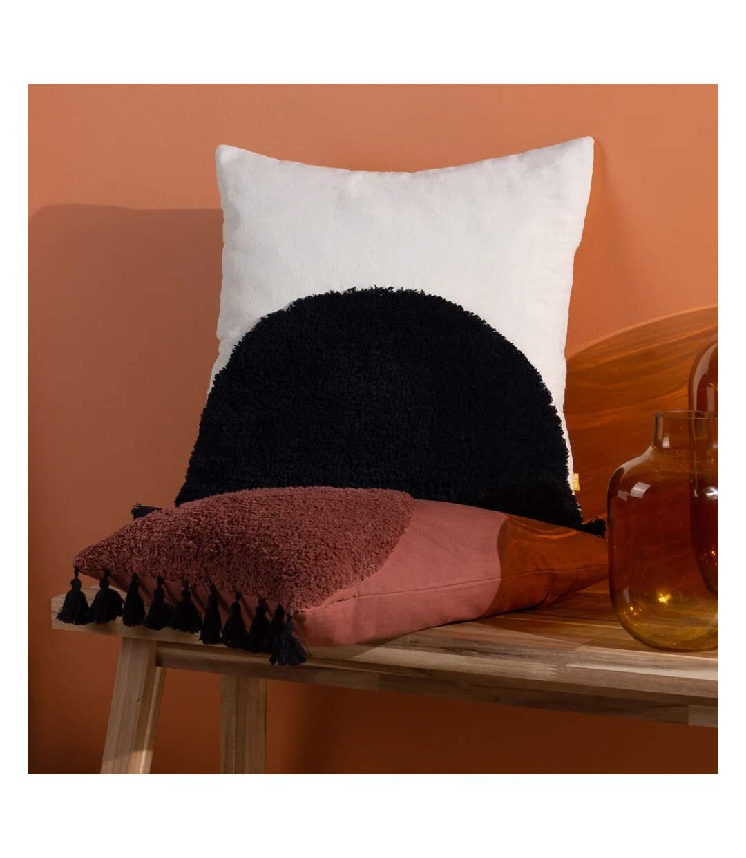 Radiance cushion cover 45cm x 45cm natural/black Furn