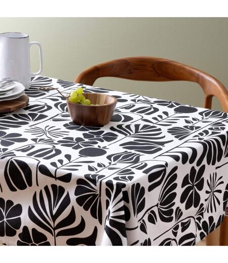 Nappe de Table Imprimée Twisted Lime 150x250cm Noir & Blanc