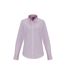 Premier Womens/Ladies Striped Oxford Long-Sleeved Formal Shirt (White/Pink)