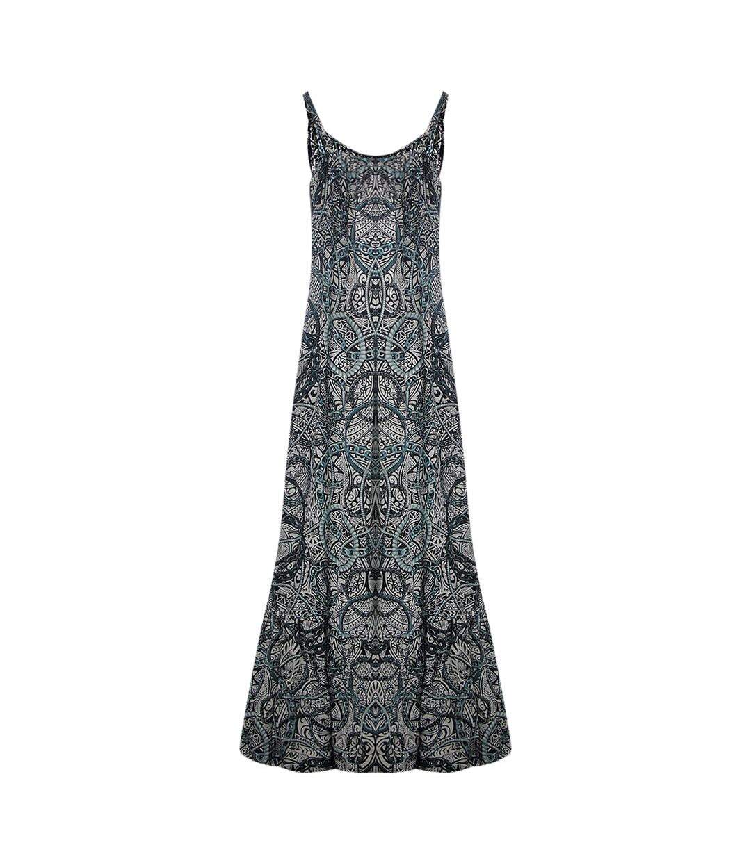 Robe Longue Bretelles Fines Jafari Femme Noir Inoa-2