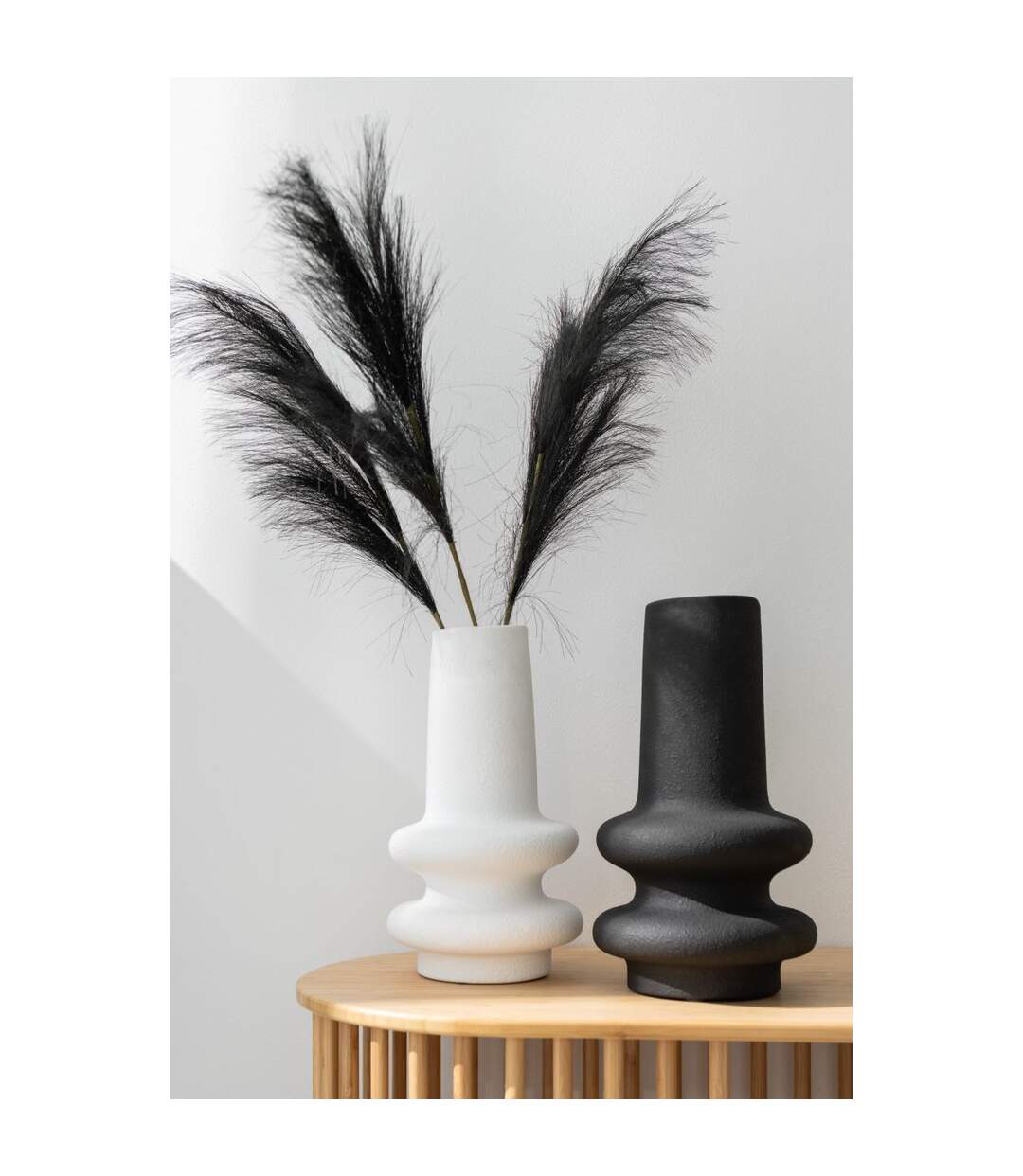 Vase Déco en Argile Lyra 39cm Blanc-4