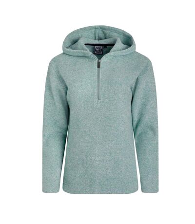 Womens/ladies alisa snow fleece quarter zip hoodie mineral blue marl Weird Fish