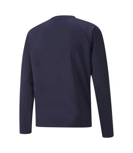 Mens Teamliga Long-sleeved T-shirt Peacoat Blue White Puma
