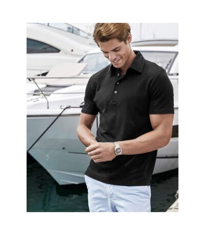Tee Jays Mens Pima Short Sleeve Cotton Polo Shirt (Black) - UTBC3812