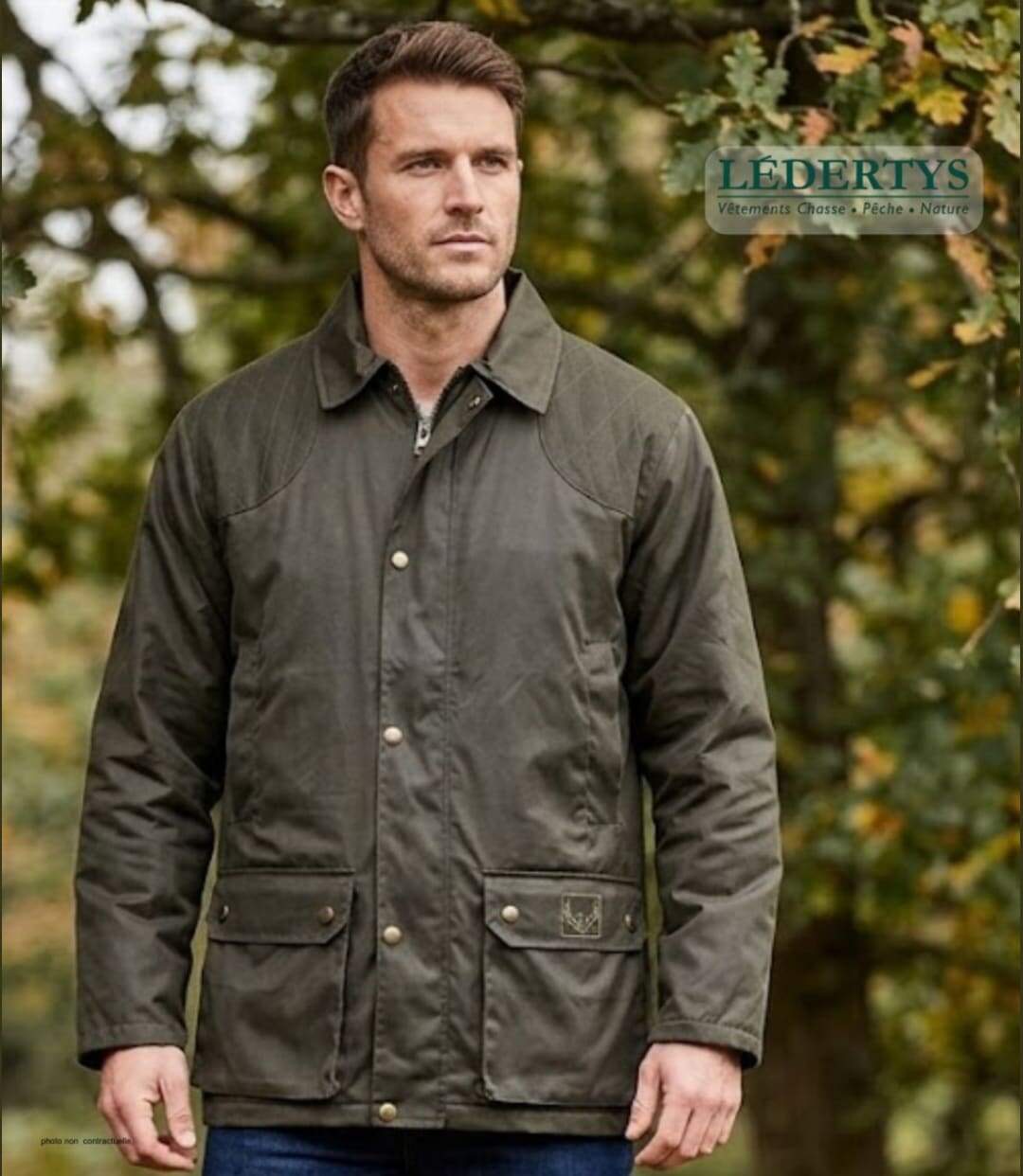 LEDERTYS LY0007 — Veste de chasse coton & polyester kaki : la robustesse tout-terrain avec carnier PVC-4