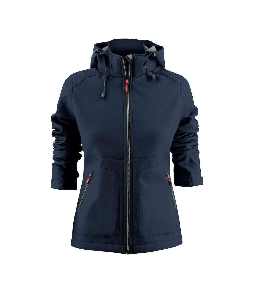 Womens/ladies Karting Soft Shell Jacket Navy Printer-1
