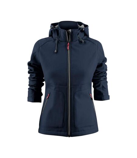 Womens/ladies Karting Soft Shell Jacket Navy Printer
