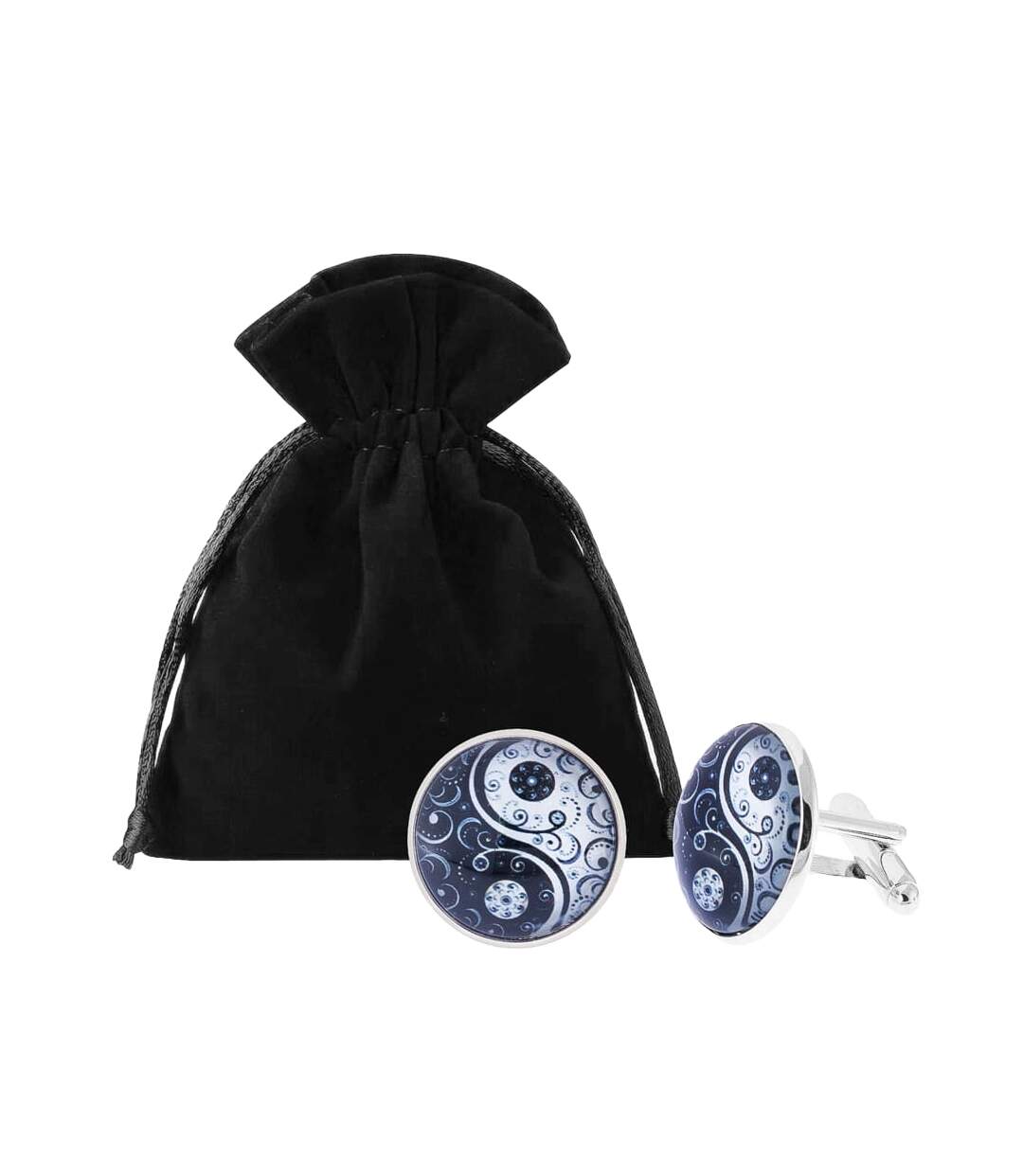 Boutons De Manchette Motif/style Yin Yang Taille Unique Noir Di Selentino-2