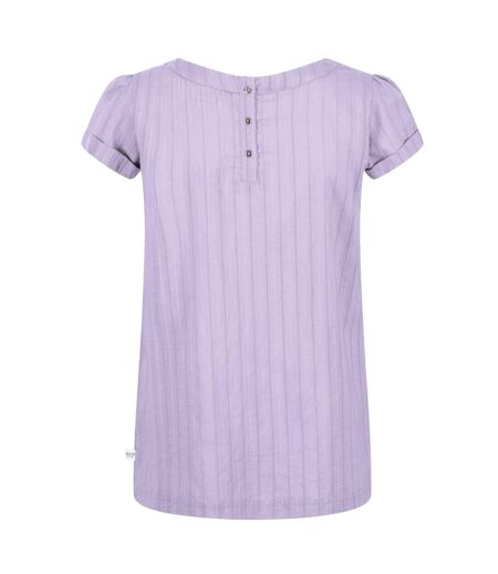 Regatta Womens/Ladies Jaelynn Dobby Cotton T-Shirt (Pastel Lilac) - UTRG7212