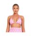 Womens/ladies Checkerboard Fitted Mini Skirt Pink Missy Empire-2