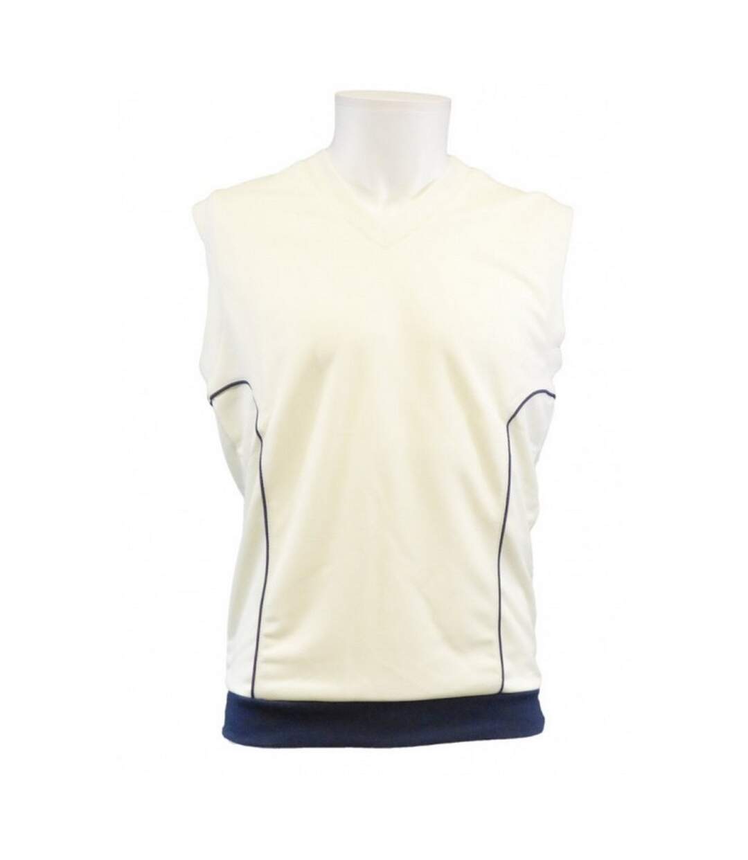 Haut sans manches adulte blanc / bleu marine Carta Sport-1