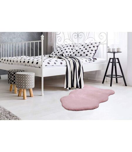 Tapis Uni Doux Poils Longs Rabbit 60x90cm Rose