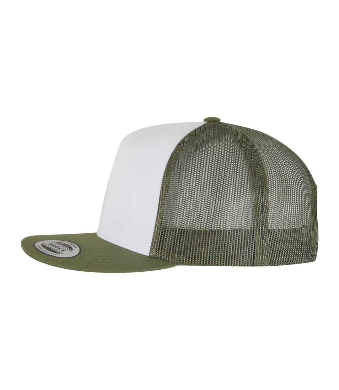 Casquette Trucker Motif/style Uni Classic Adulte Olive Blanc Marron Flexfit-3
