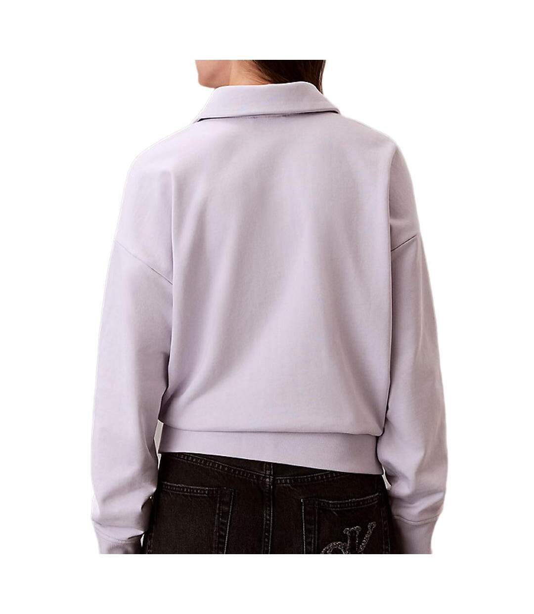 Sweat mauve femme calvin klein jeans french terry-2