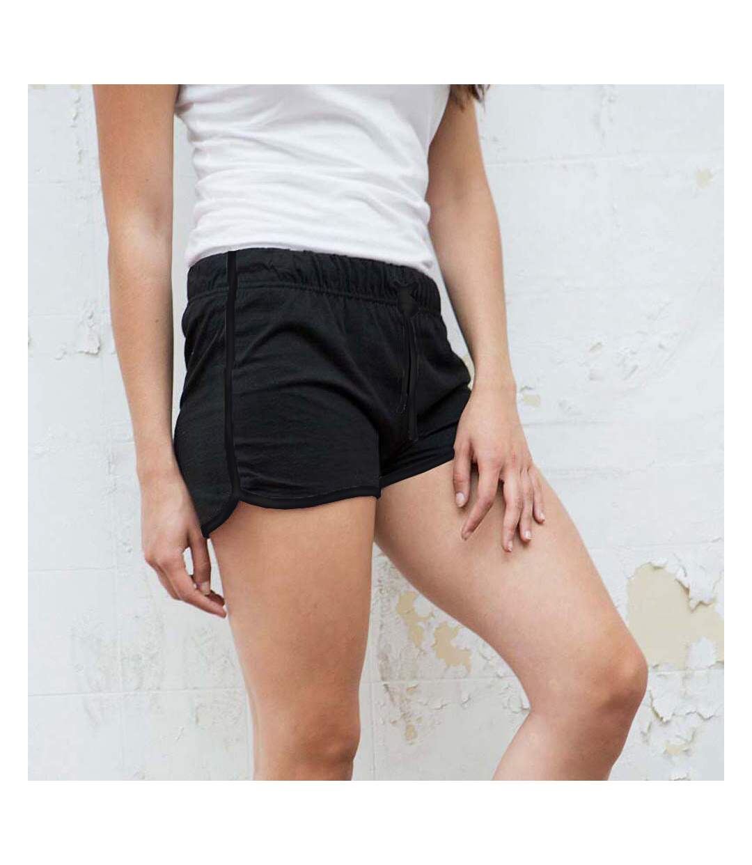 Short de sport rétro femme noir/noir Skinni Fit-2