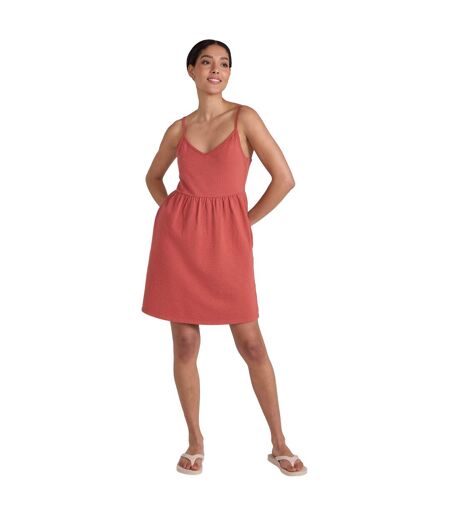 Womens/ladies Sienna Seersucker Midi Dress Rust Mountain Warehouse