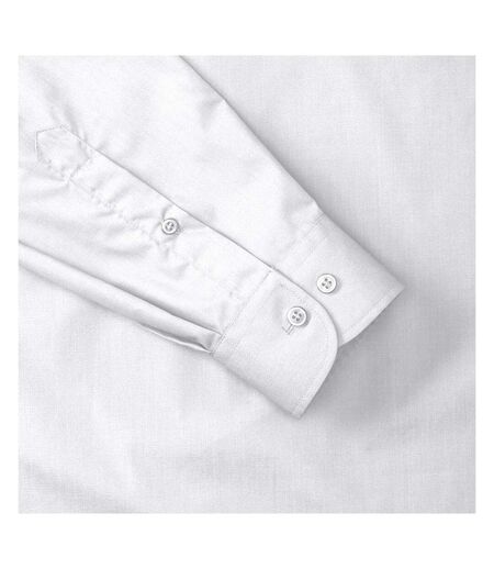 Russell Collection Mens Long Sleeve Easy Care Poplin Shirt (White) - UTBC1027