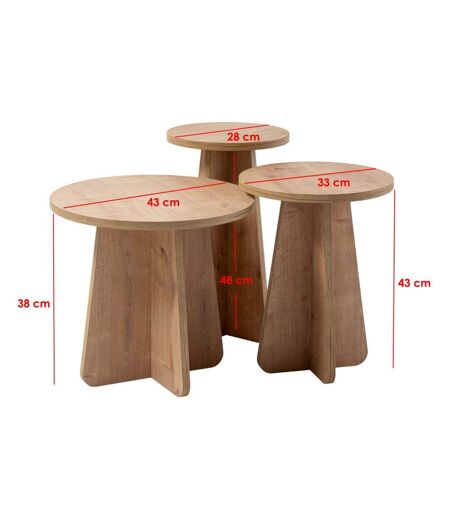 Ensemble de 3 tables gigognes en aggloméré Lume